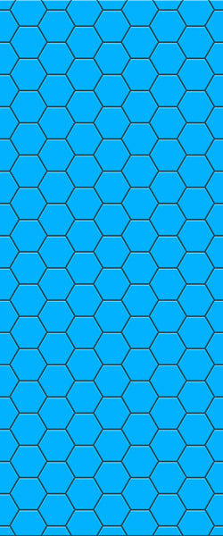 Blue Hexagons Acrylic Shower Wall Panel 2440mm x 1220mm (3mm Thick) - CladdTech