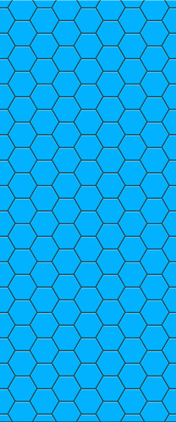 Blue Hexagons Acrylic Shower Wall Panel 2440mm x 1220mm (3mm Thick) - CladdTech