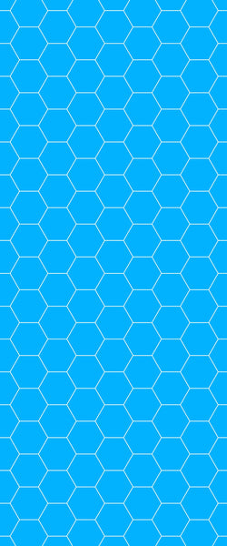 Blue Hexagons Acrylic Shower Wall Panel 2440mm x 1220mm (3mm Thick) - CladdTech