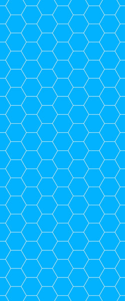 Blue Hexagons Acrylic Shower Wall Panel 2440mm x 1220mm (3mm Thick) - CladdTech