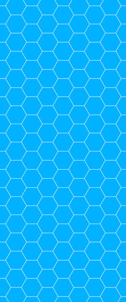 Blue Hexagons Acrylic Shower Wall Panel 2440mm x 1220mm (3mm Thick) - CladdTech