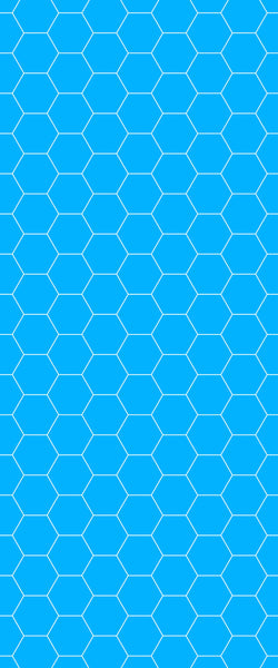 Blue Hexagons Acrylic Shower Wall Panel 2440mm x 1220mm (3mm Thick) - CladdTech