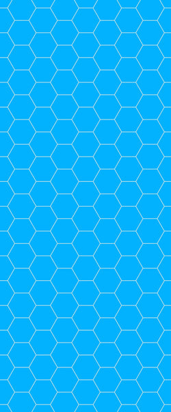 Blue Hexagons Acrylic Shower Wall Panel 2440mm x 1220mm (3mm Thick) - CladdTech