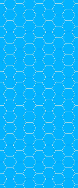 Blue Hexagons Acrylic Shower Wall Panel 2440mm x 1220mm (3mm Thick) - CladdTech