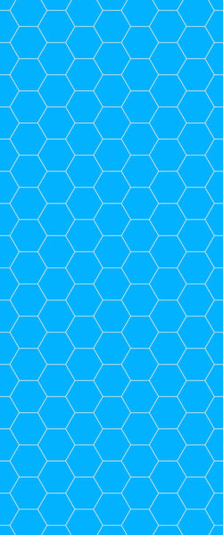 Blue Hexagons Acrylic Shower Wall Panel 2440mm x 1220mm (3mm Thick) - CladdTech