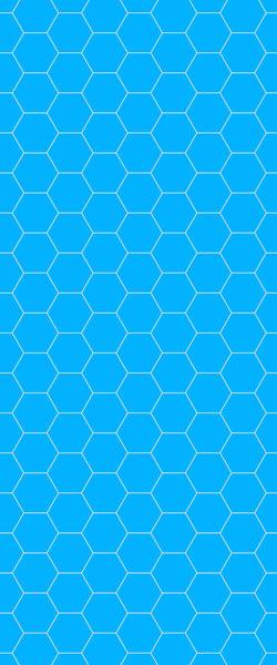 Blue Hexagons Acrylic Shower Wall Panel 2440mm x 1220mm (3mm Thick) - CladdTech