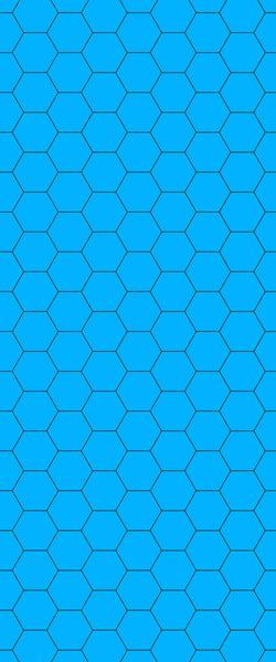 Blue Hexagons Acrylic Shower Wall Panel 2440mm x 1220mm (3mm Thick) - CladdTech
