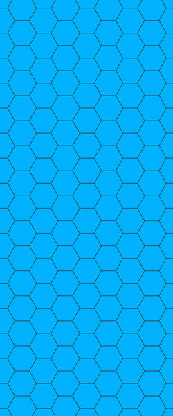 Blue Hexagons Acrylic Shower Wall Panel 2440mm x 1220mm (3mm Thick) - CladdTech