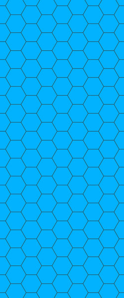 Blue Hexagons Acrylic Shower Wall Panel 2440mm x 1220mm (3mm Thick) - CladdTech