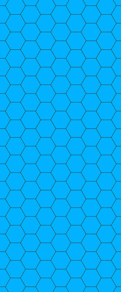 Blue Hexagons Acrylic Shower Wall Panel 2440mm x 1220mm (3mm Thick) - CladdTech