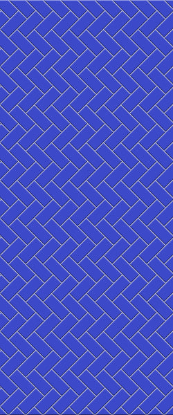 Blue Diagonal Herringbone Tile Acrylic Shower Wall Panel 2440mm x 1220mm (3mm Thick) - CladdTech