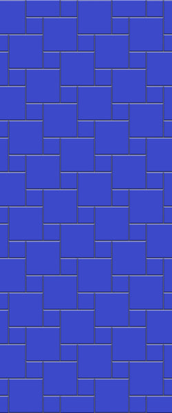 Blue Pin Wheel Tile Acrylic Shower Wall Panel 2440mm x 1220mm (3mm Thick) - CladdTech