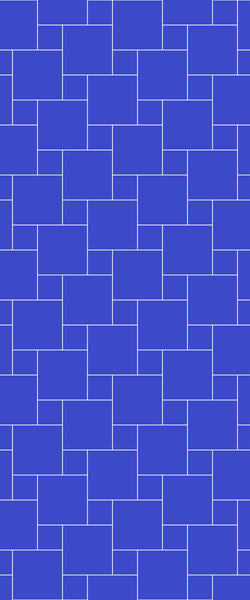 Blue Pin Wheel Tile Acrylic Shower Wall Panel 2440mm x 1220mm (3mm Thick) - CladdTech
