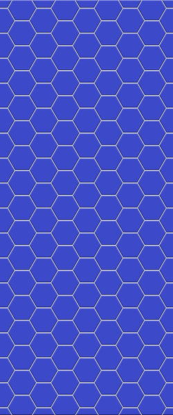 Blue Hexagons Acrylic Shower Wall Panel 2440mm x 1220mm (3mm Thick) - CladdTech