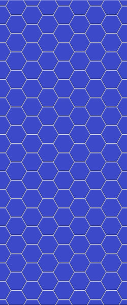 Blue Hexagons Acrylic Shower Wall Panel 2440mm x 1220mm (3mm Thick) - CladdTech