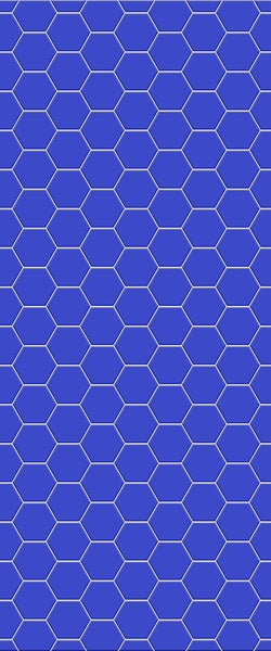 Blue Hexagons Acrylic Shower Wall Panel 2440mm x 1220mm (3mm Thick) - CladdTech
