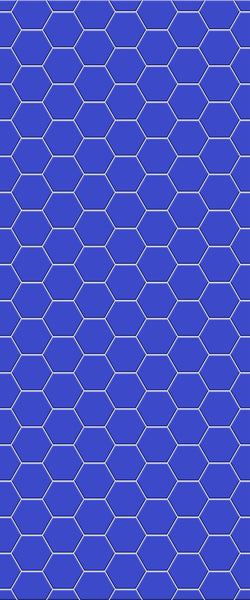 Blue Hexagons Acrylic Shower Wall Panel 2440mm x 1220mm (3mm Thick) - CladdTech