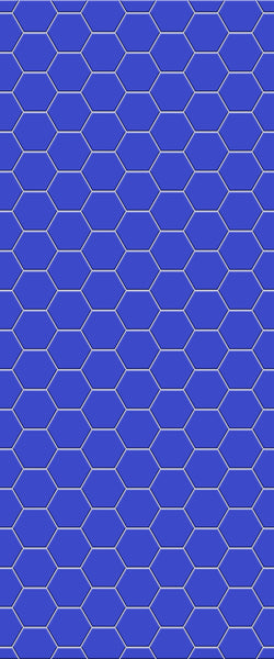 Blue Hexagons Acrylic Shower Wall Panel 2440mm x 1220mm (3mm Thick) - CladdTech