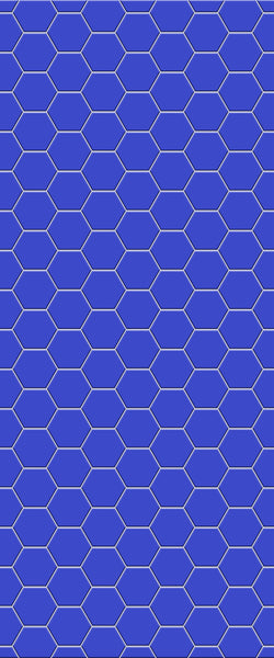 Blue Hexagons Acrylic Shower Wall Panel 2440mm x 1220mm (3mm Thick) - CladdTech