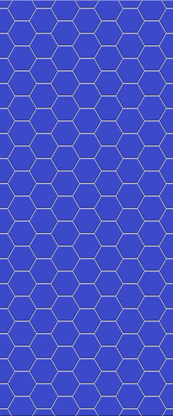 Blue Hexagons Acrylic Shower Wall Panel 2440mm x 1220mm (3mm Thick) - CladdTech