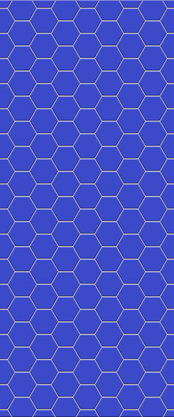 Blue Hexagons Acrylic Shower Wall Panel 2440mm x 1220mm (3mm Thick) - CladdTech