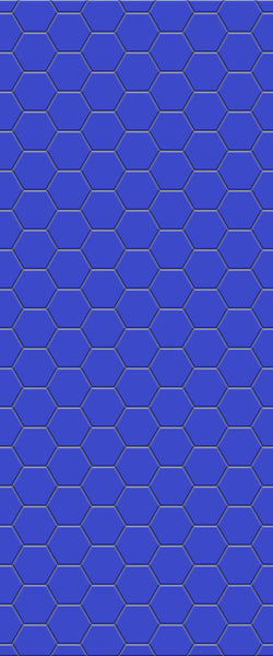 Blue Hexagons Acrylic Shower Wall Panel 2440mm x 1220mm (3mm Thick) - CladdTech