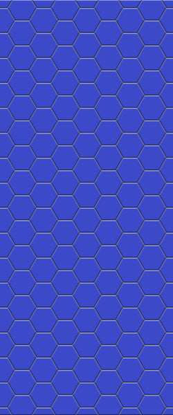 Blue Hexagons Acrylic Shower Wall Panel 2440mm x 1220mm (3mm Thick) - CladdTech