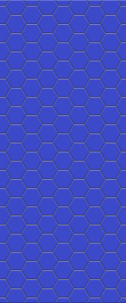 Blue Hexagons Acrylic Shower Wall Panel 2440mm x 1220mm (3mm Thick) - CladdTech