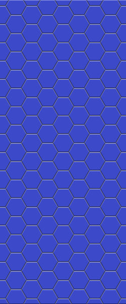 Blue Hexagons Acrylic Shower Wall Panel 2440mm x 1220mm (3mm Thick) - CladdTech