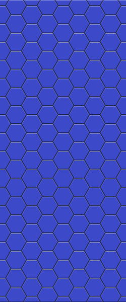 Blue Hexagons Acrylic Shower Wall Panel 2440mm x 1220mm (3mm Thick) - CladdTech