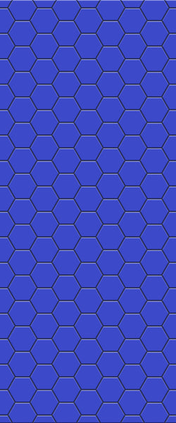 Blue Hexagons Acrylic Shower Wall Panel 2440mm x 1220mm (3mm Thick) - CladdTech