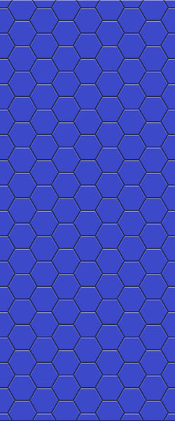 Blue Hexagons Acrylic Shower Wall Panel 2440mm x 1220mm (3mm Thick) - CladdTech