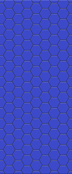 Blue Hexagons Acrylic Shower Wall Panel 2440mm x 1220mm (3mm Thick) - CladdTech