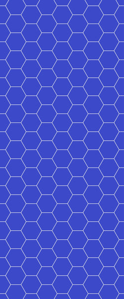 Blue Hexagons Acrylic Shower Wall Panel 2440mm x 1220mm (3mm Thick) - CladdTech
