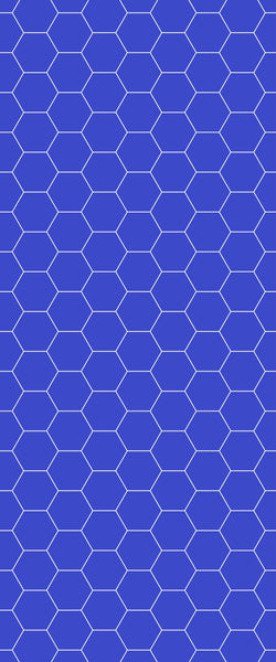 Blue Hexagons Acrylic Shower Wall Panel 2440mm x 1220mm (3mm Thick) - CladdTech