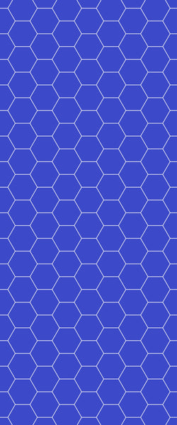 Blue Hexagons Acrylic Shower Wall Panel 2440mm x 1220mm (3mm Thick) - CladdTech