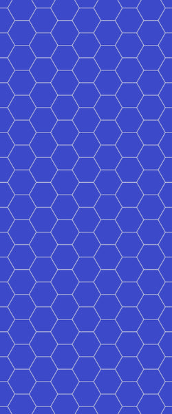 Blue Hexagons Acrylic Shower Wall Panel 2440mm x 1220mm (3mm Thick) - CladdTech