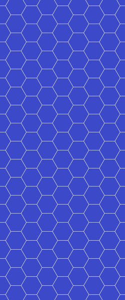 Blue Hexagons Acrylic Shower Wall Panel 2440mm x 1220mm (3mm Thick) - CladdTech