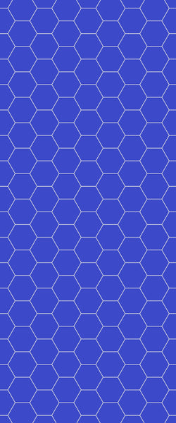 Blue Hexagons Acrylic Shower Wall Panel 2440mm x 1220mm (3mm Thick) - CladdTech