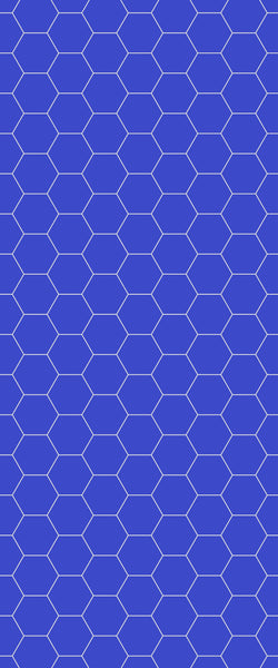 Blue Hexagons Acrylic Shower Wall Panel 2440mm x 1220mm (3mm Thick) - CladdTech