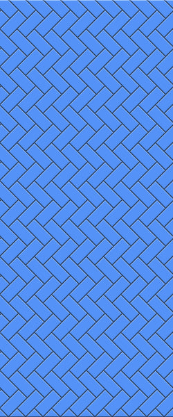 Blue Diagonal Herringbone Tile Acrylic Shower Wall Panel 2440mm x 1220mm (3mm Thick) - CladdTech