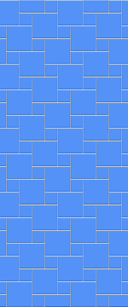 Blue Pin Wheel Tile Acrylic Shower Wall Panel 2440mm x 1220mm (3mm Thick) - CladdTech