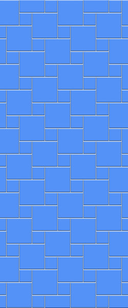 Blue Pin Wheel Tile Acrylic Shower Wall Panel 2440mm x 1220mm (3mm Thick) - CladdTech