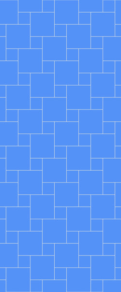 Blue Pin Wheel Tile Acrylic Shower Wall Panel 2440mm x 1220mm (3mm Thick) - CladdTech