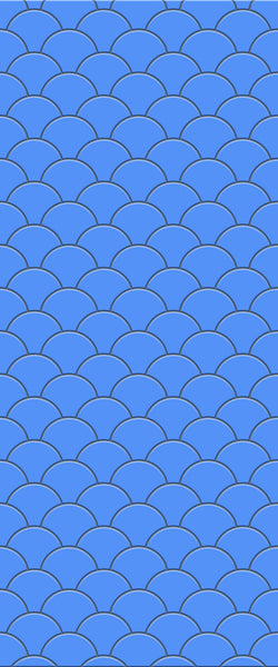 Blue Fishscales Acrylic Shower Wall Panel 2440mm x 1220mm (3mm Thick) - CladdTech