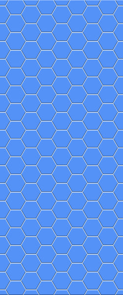 Blue Hexagons Acrylic Shower Wall Panel 2440mm x 1220mm (3mm Thick) - CladdTech