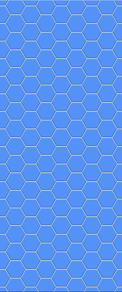 Blue Hexagons Acrylic Shower Wall Panel 2440mm x 1220mm (3mm Thick) - CladdTech