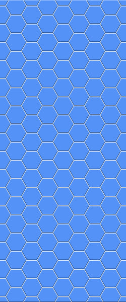 Blue Hexagons Acrylic Shower Wall Panel 2440mm x 1220mm (3mm Thick) - CladdTech