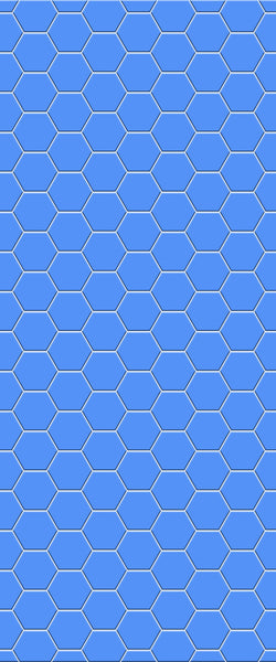 Blue Hexagons Acrylic Shower Wall Panel 2440mm x 1220mm (3mm Thick) - CladdTech