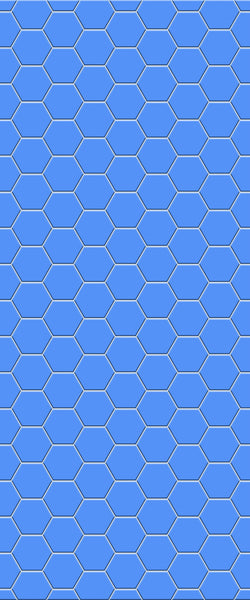 Blue Hexagons Acrylic Shower Wall Panel 2440mm x 1220mm (3mm Thick) - CladdTech